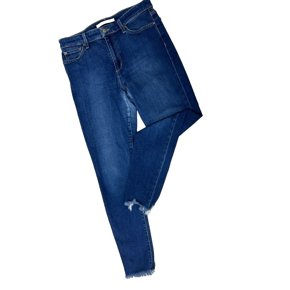 Joes The Charlie Jeans High Rise Skinny Ankle Medium Wash Blue Frayed Hem SZ 29